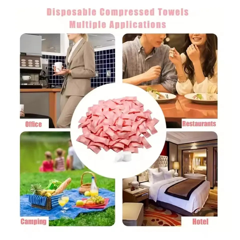 20/50pcs Compressed Towel Travel Outdoor Cotton Non-woven Towel Disposable Face Towel Tablet Cloth Wipes Tissue Makeup Cleaning