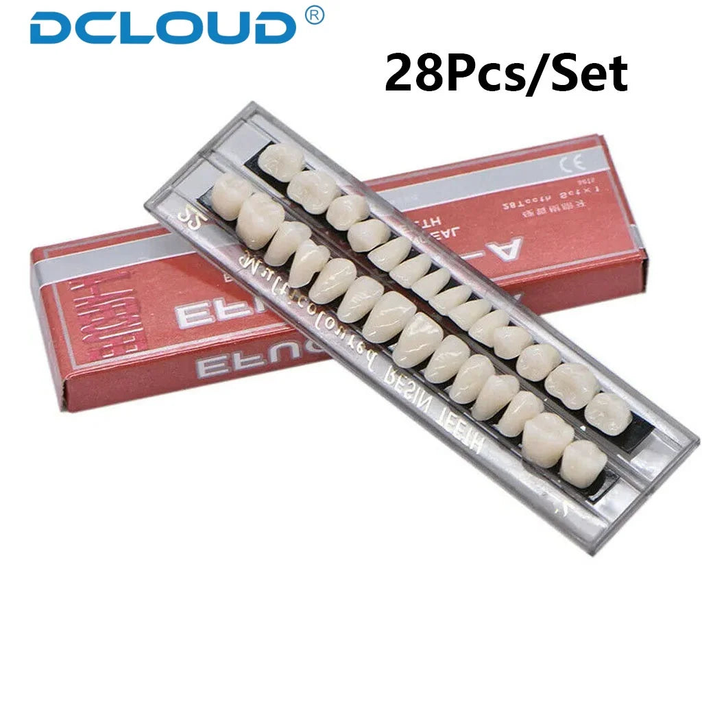 28 Teeth Dental Denture Acrylic Resin Full Teeth Upper Lower Shade 22# 23# A2/A3 False Teeth Research On Dentist Education Model